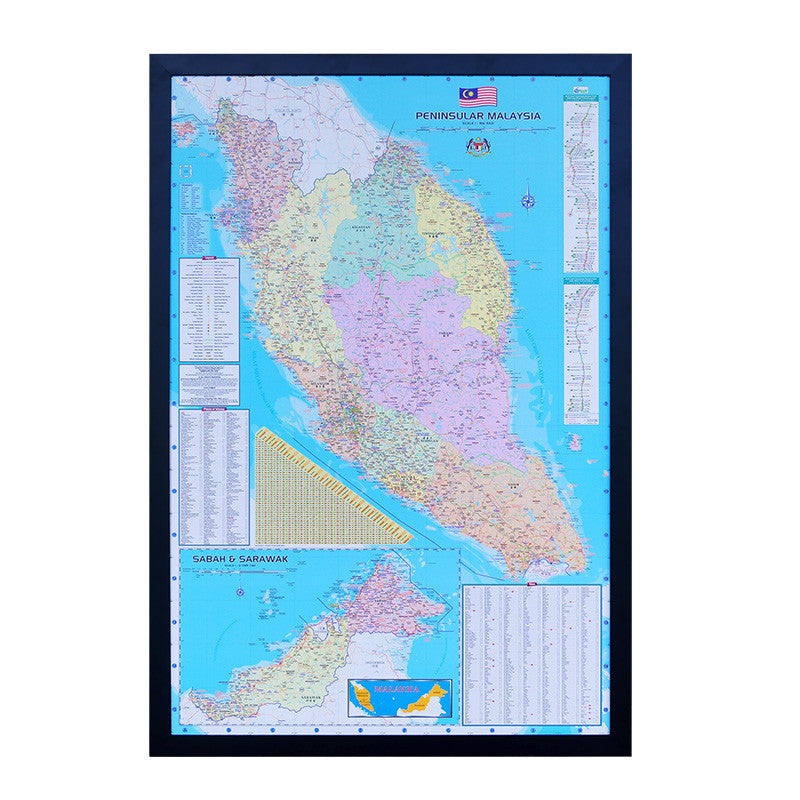 Framed Malaysia Map